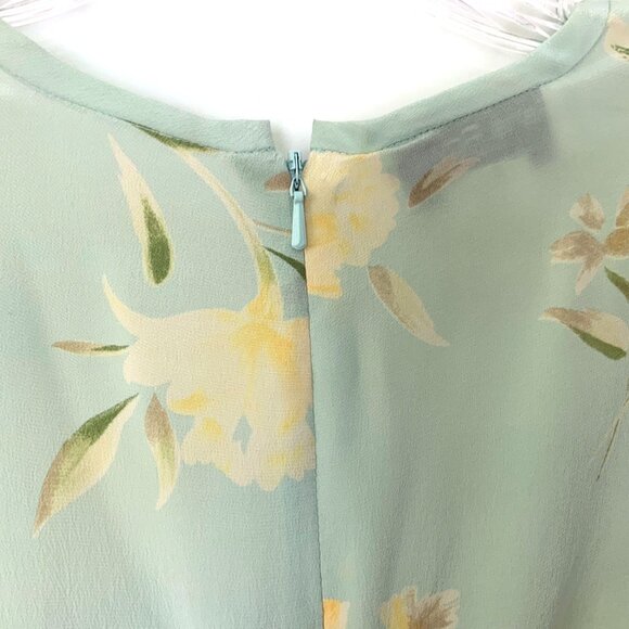 Vintage 100% Silk Maxi Floral Romantic Cottagecore Dress By Rena Rowan Sz 14P - Picture 11 of 16